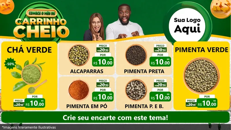 Modelo de TV para TV Horizontal com o tema Carrinho Cheio para Produtos Naturais