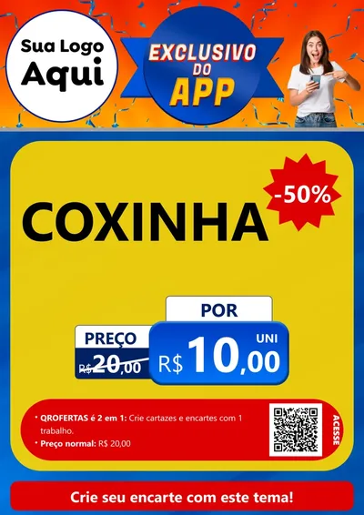 Modelo de Cartaz para Cartaz A4 Vertical com o tema Exclusivo do Aplicativo para Salgadaria