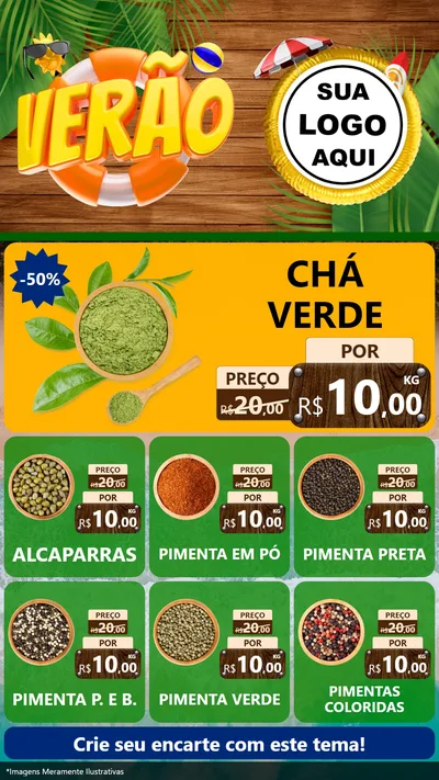 Modelo de Rede Social para Stories com o tema Verão para Produtos Naturais