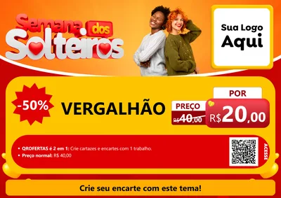 Modelo de Cartaz para Cartaz A4 Horizontal com o tema Semana dos Solteiros para Ferragens