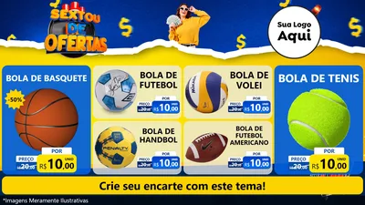 Modelo de TV para TV Horizontal com o tema Sextou de Ofertas para Artigos Esportivos
