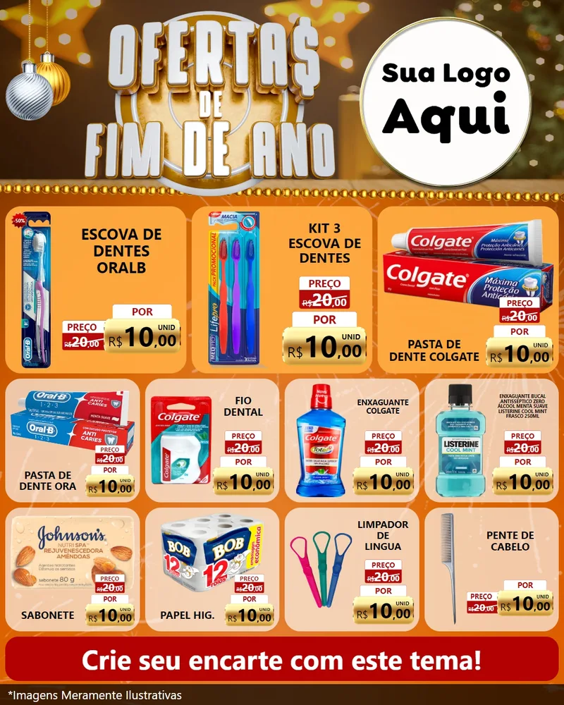 Modelo de Rede Social para Feed Instagram com o tema Ofertas de Fim de Ano para Higiene Pessoal