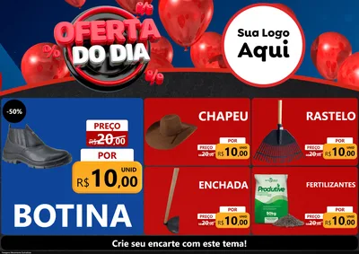 Modelo de Encarte para Encarte A4 Horizontal com o tema Oferta do Dia para Agropecuária