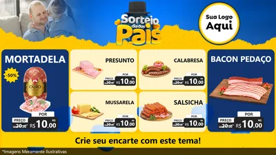 Modelo de TV para TV Horizontal com o tema Sorteio Dia Dos Pais para Frios e Laticínios