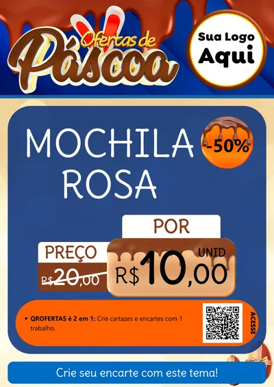 Modelo de Cartaz para Cartaz A4 Vertical com o tema Ofertas de Páscoa para Papelaria