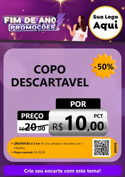 Modelo de Cartaz para Cartaz A4 Vertical com o tema Fim de Ano Promoções para Embalagens