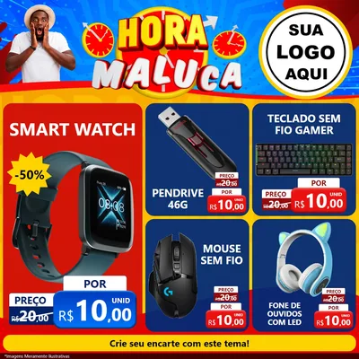 Modelo de Rede Social para Feed Facebook com o tema Hora Maluca para Informática
