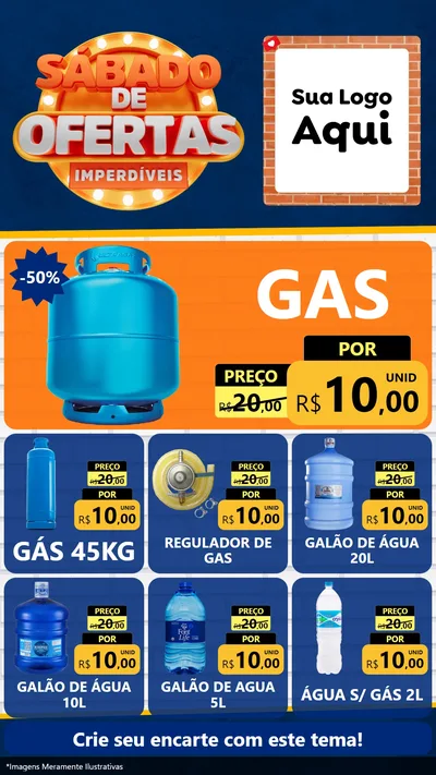Modelo de Rede Social para Stories com o tema Sábado de Ofertas Imperdíveis para Água e gás