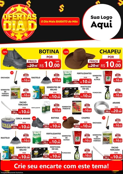 Modelo de Encarte para Encarte A4 Vertical com o tema Dia D para Agropecuária