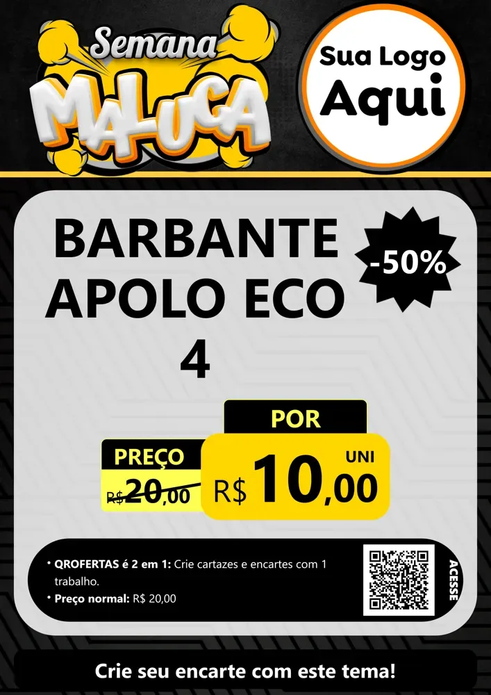 Modelo de Cartaz para Cartaz A4 Vertical com o tema Semana Maluca para Armarinho e Aviamentos