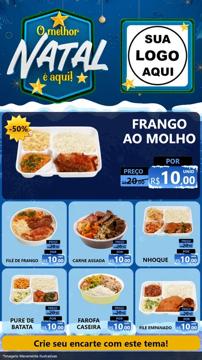 Modelo de Rede Social para Stories com o tema O Melhor Natal É Aqui! para Restaurante