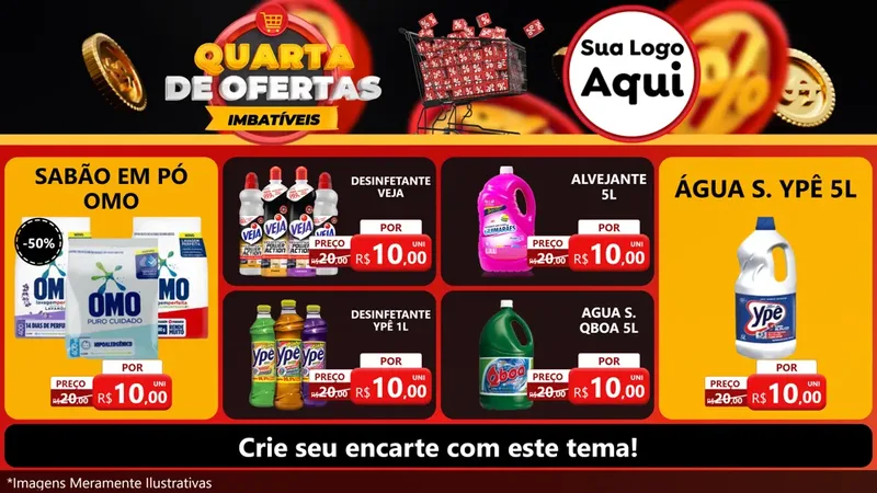 Modelo de TV para TV Horizontal com o tema Quarta de Ofertas Imbatíveis para Produtos de Limpeza