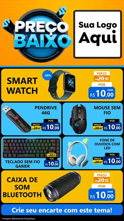 Modelo de TV para TV Vertical com o tema Preço Baixo para Informática