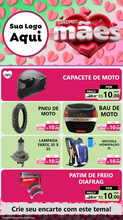 Modelo de TV para TV Vertical com o tema Dia das Mães para Moto peças