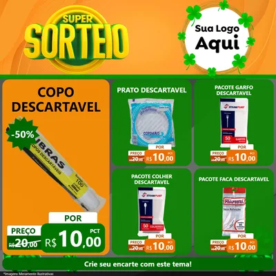 Modelo de Rede Social para Feed Facebook com o tema Super Sorteio para Embalagens