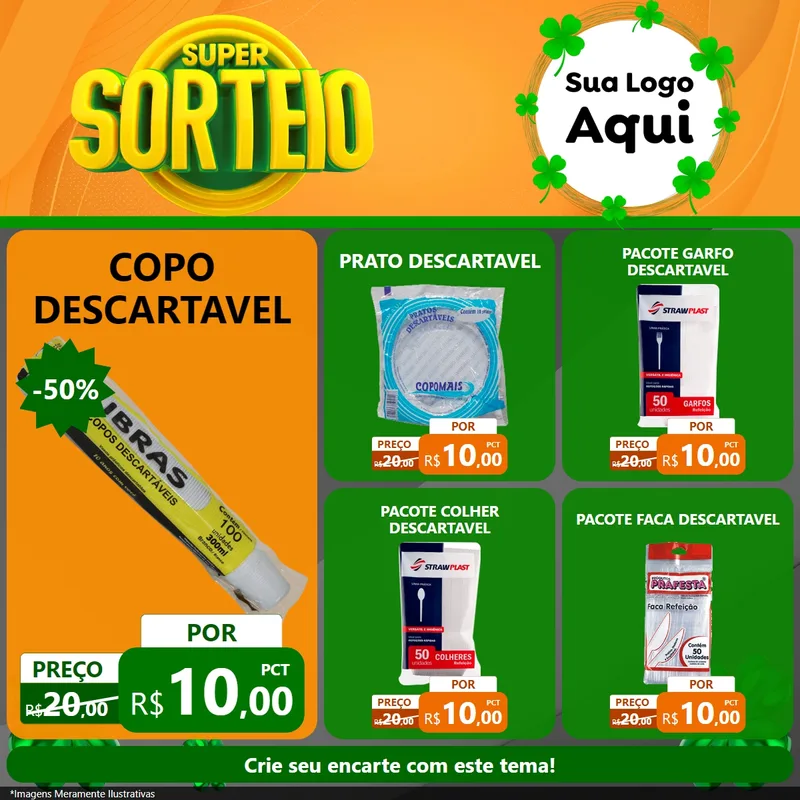 Modelo de Rede Social para Feed Facebook com o tema Super Sorteio para Embalagens