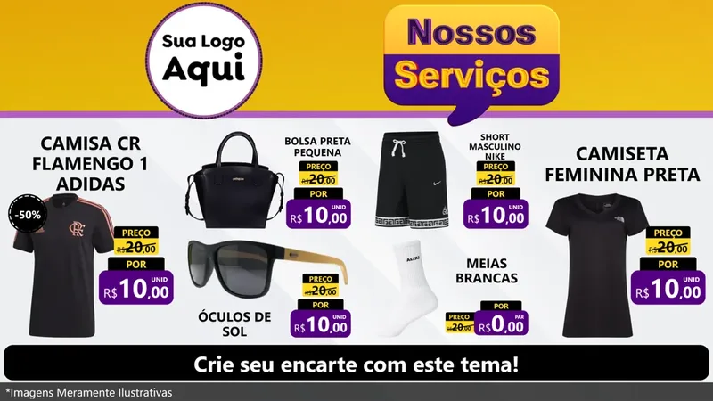Modelo de TV para TV Horizontal com o tema Nossos Serviços para Roupas e acessórios