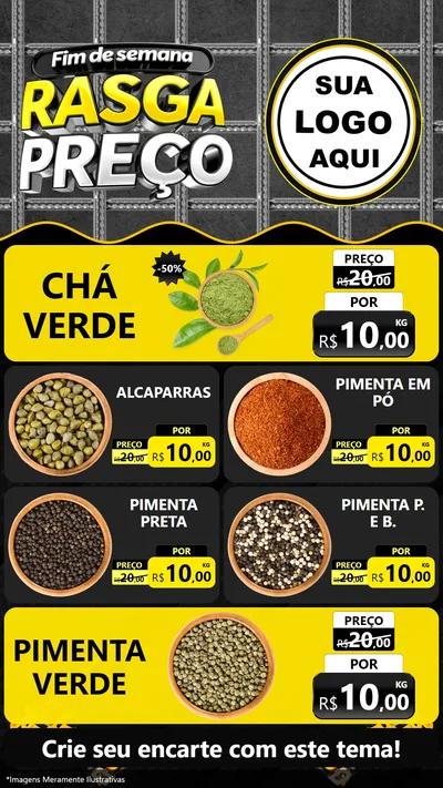 Modelo de TV para TV Vertical com o tema Fim de Semana Rasga Preço para Produtos Naturais