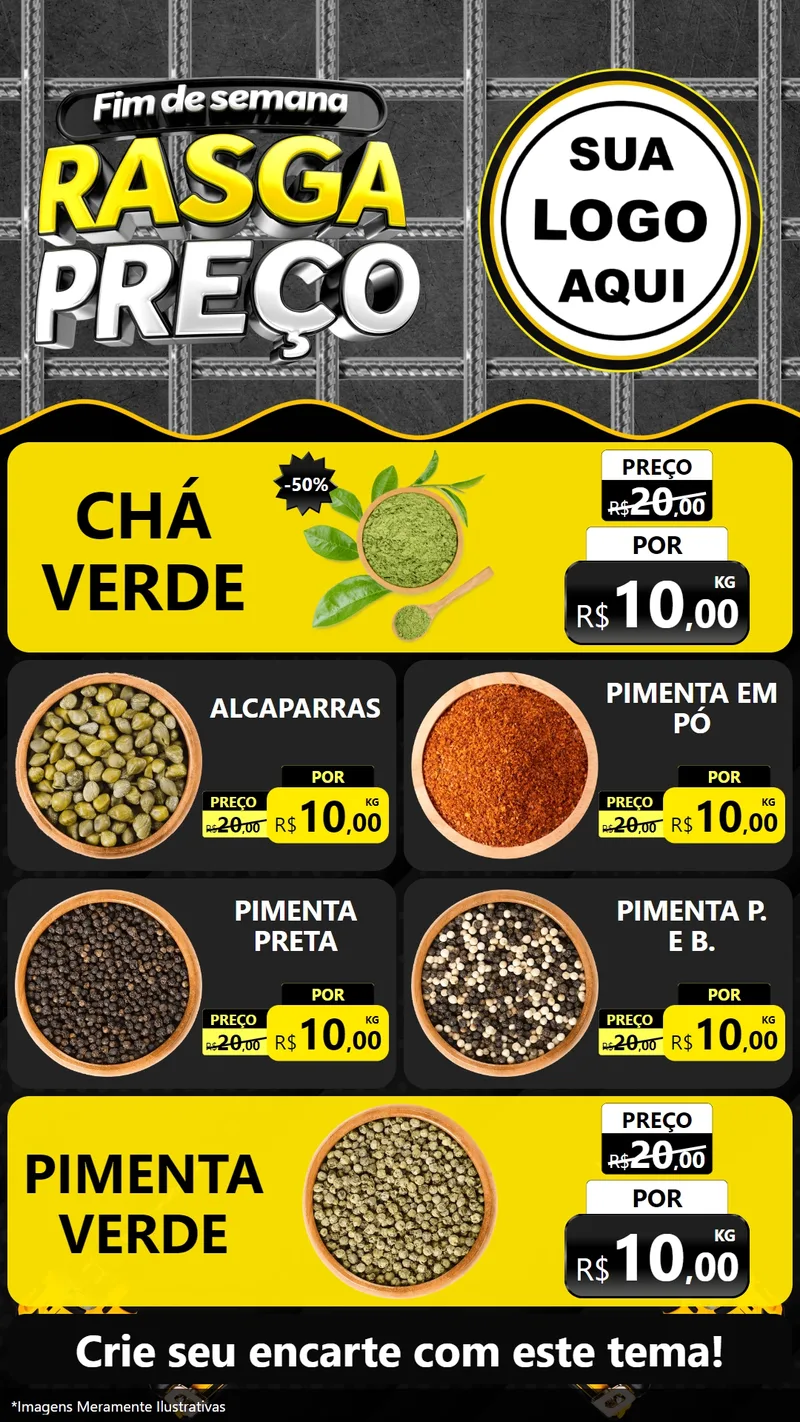 Modelo de TV para TV Vertical com o tema Fim de Semana Rasga Preço para Produtos Naturais