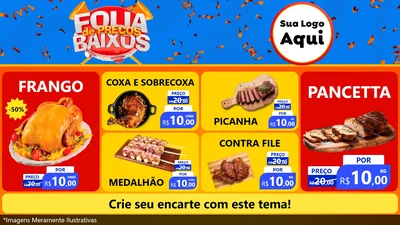 Modelo de TV para TV Horizontal com o tema Folia de Preços Baixos para Assados