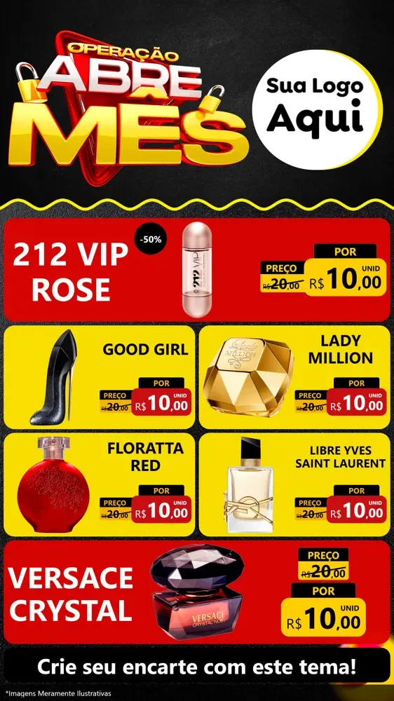 Modelo de TV para TV Vertical com o tema Operação Abre Mês para Perfumes