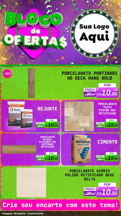 Modelo de TV para TV Vertical com o tema Bloco de Ofertas para Pisos e revestimentos
