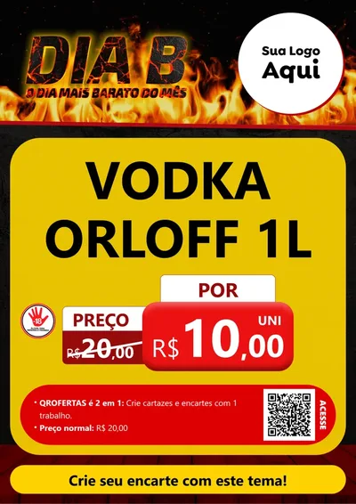 Modelo de Cartaz para Cartaz A4 Vertical com o tema Dia B para Distribuidora de bebidas