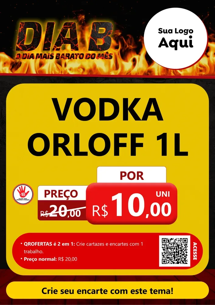 Modelo de Cartaz para Cartaz A4 Vertical com o tema Dia B para Distribuidora de bebidas