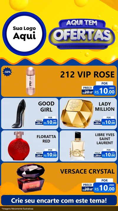 Modelo de TV para TV Vertical com o tema Aqui Tem Ofertas para Perfumes