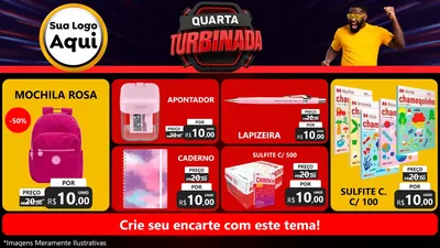 Modelo de TV para TV Horizontal com o tema Quarta Turbinada para Papelaria