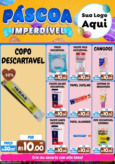 Modelo de Encarte para Encarte A4 Vertical com o tema Páscoa Imperdível para Embalagens