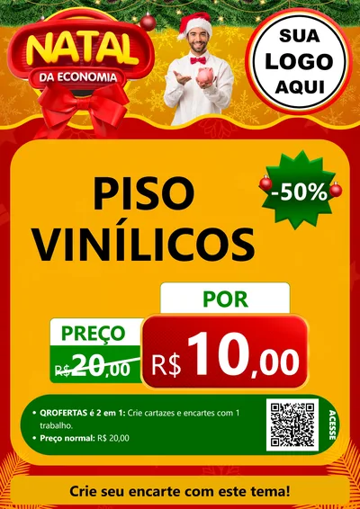 Modelo de Cartaz para Cartaz A4 Vertical com o tema Natal da Economia para Material para Construção