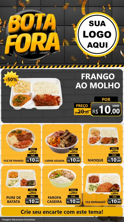 Modelo de Rede Social para Stories com o tema Bota Fora para Restaurante