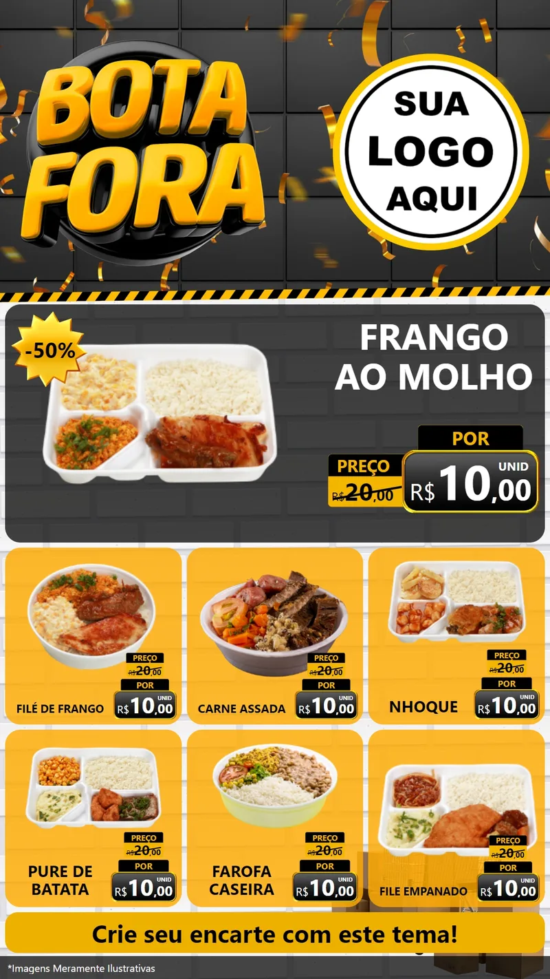 Modelo de Rede Social para Stories com o tema Bota Fora para Restaurante