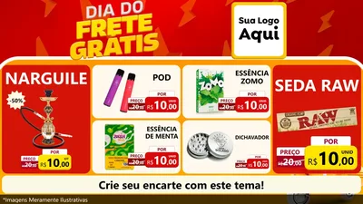 Modelo de TV para TV Horizontal com o tema Dia do Frete Grátis para Tabacaria