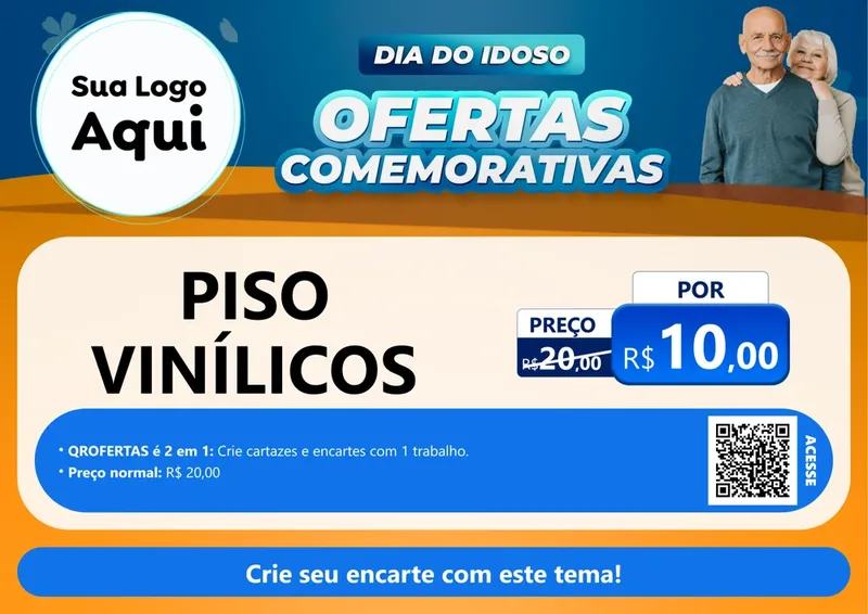 Modelo de Cartaz para Cartaz A4 Horizontal com o tema Dia do Idoso para Material para Construção