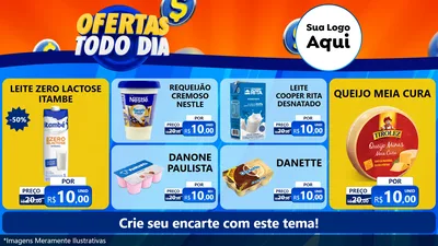 Modelo de TV para TV Horizontal com o tema Ofertas Todo Dia para Frios e Laticínios
