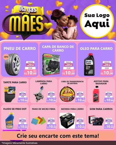 Modelo de Rede Social para Feed Instagram com o tema Dia das Mães para Auto peças