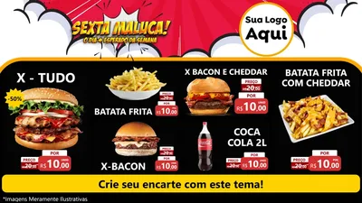 Modelo de TV para TV Horizontal com o tema Sexta Maluca! para Hamburgueria