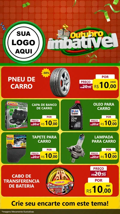 Modelo de TV para TV Vertical com o tema Outubro Imbatível para Auto peças