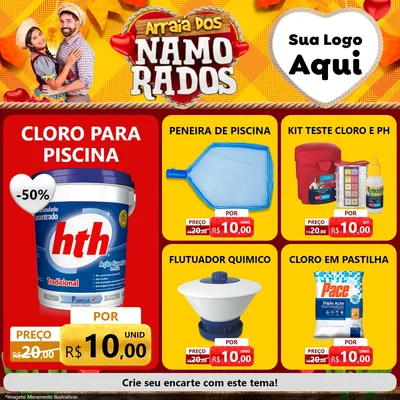 Modelo de Rede Social para Feed Facebook com o tema Arraiá dos Namorados para Produtos para Piscina