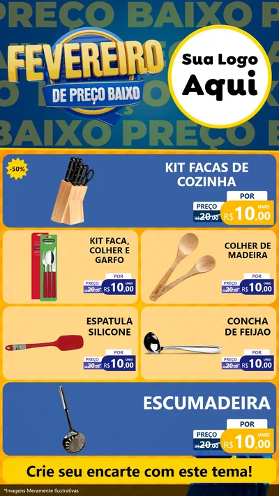 Modelo de TV para TV Vertical com o tema Fevereiro de Preço Baixo para Utilidades Domésticas