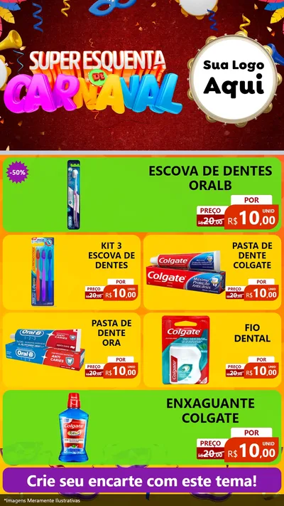 Modelo de TV para TV Vertical com o tema Super Esquenta de Carnaval para Higiene Pessoal