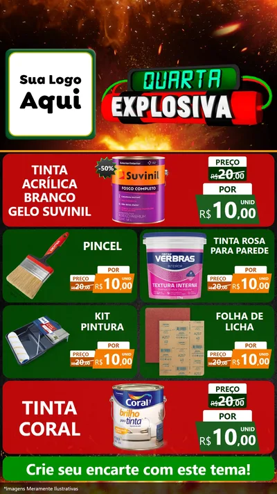 Modelo de TV para TV Vertical com o tema Quarta Explosiva para Tintas e Ferramentas