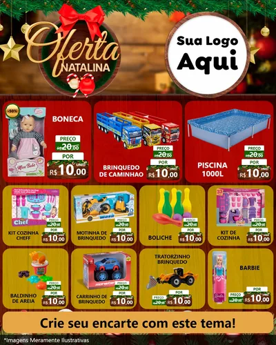 Modelo de Rede Social para Feed Instagram com o tema Ofertas Natalina para Brinquedos