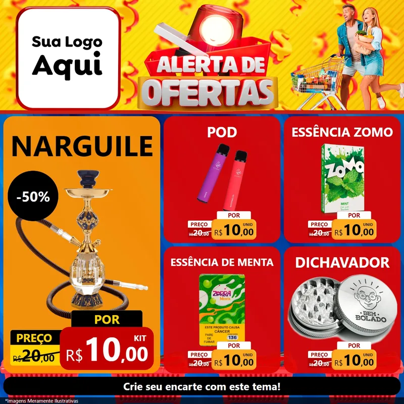 Modelo de Rede Social para Feed Facebook com o tema Alerta de Ofertas para Tabacaria