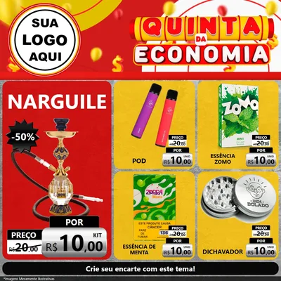 Modelo de Rede Social para Feed Facebook com o tema Quinta da Economia para Tabacaria