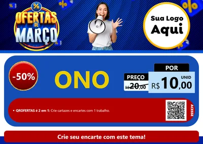 Modelo de Cartaz para Cartaz A4 Horizontal com o tema Ofertas de Março para Óticas