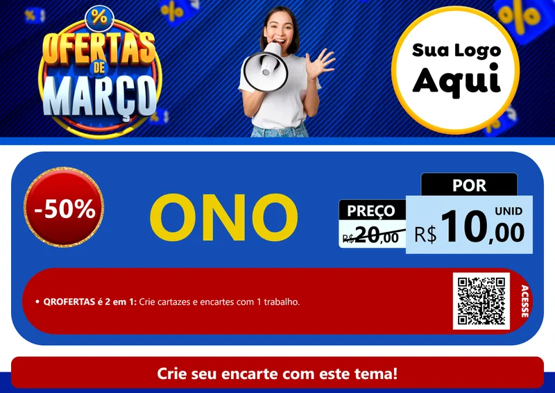 Modelo de Cartaz para Cartaz A4 Horizontal com o tema Ofertas de Março para Óticas