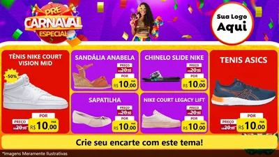 Modelo de TV para TV Horizontal com o tema Pré-Carnaval Especial para Calçados